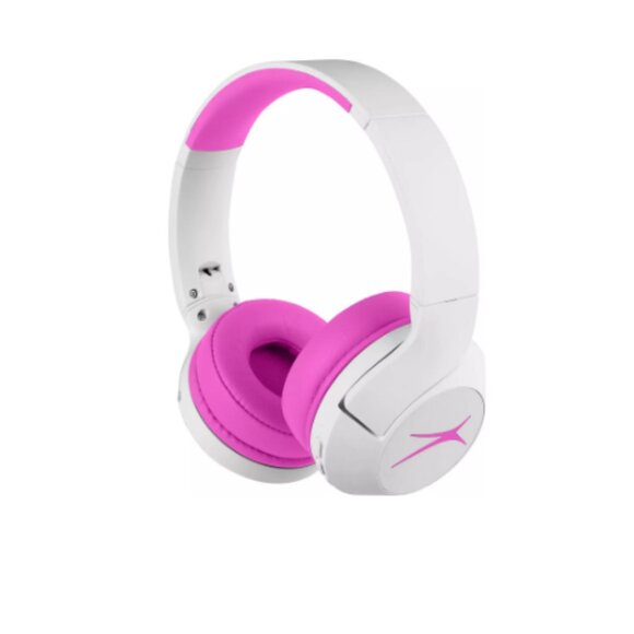 Altec Lansing Kid Safe Wireless ANC Headphone, White/Pink - Picture 1 of 5